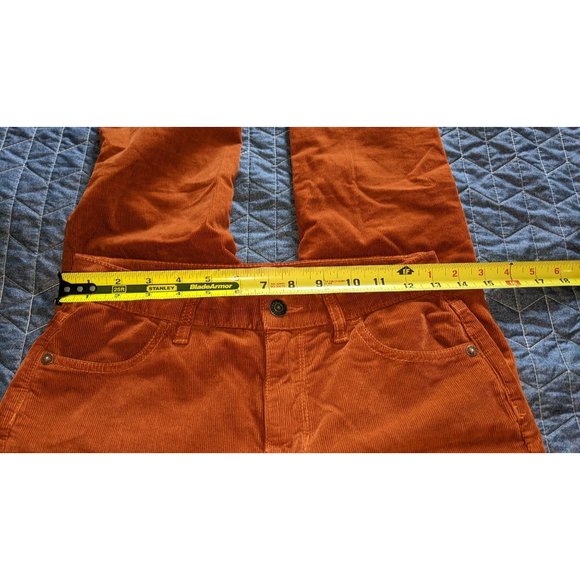 We the Free Rust Orange Corduroy High Waisted Skinny Leg Raw Hem Pants Size 26 - Picture 4 of 9